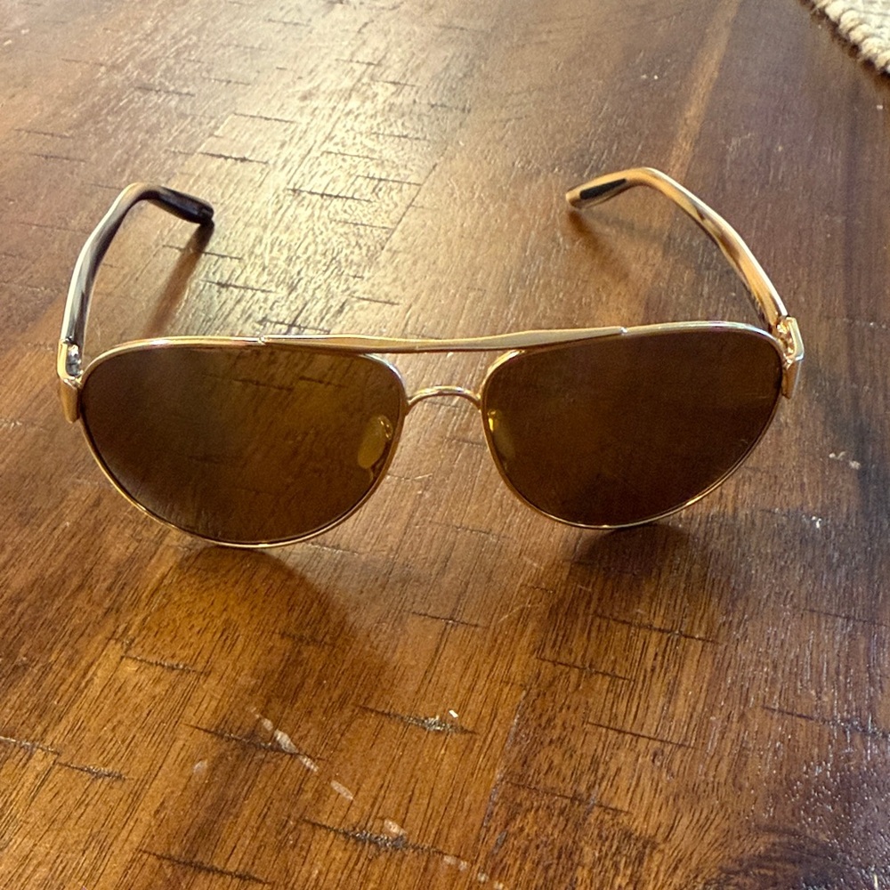 Oakley Aviator Sunglasses with Brown Lenses and Gold Frame